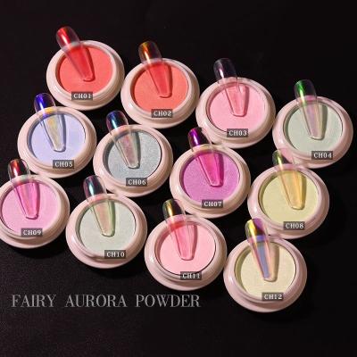 China Excellent Nail Art Effect Wholesale Mirror Flour Solid Nail Glitter Powder Aurora Mirror Powder for sale