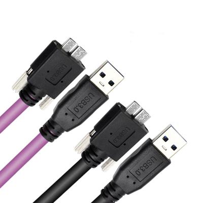 China Micro Camera Cable High Computer Vision B Male To USB 3.0 A Type Data Cable With Screw Lock Supplier for sale