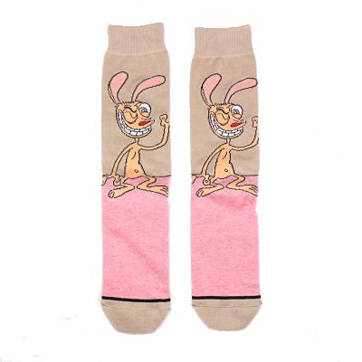 China Antibacterial Cotton Designer Cartoon Happy Tube Socks For Men for sale