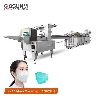 China Nonwoven Fabric Machine FFP2 FFP3 Disposable Automatic N95 Face Mask Making Machine With Packing Machine for sale