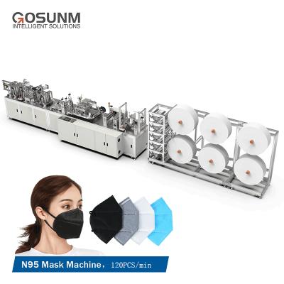 China High quality and 95 kn speed nonwoven fabric disposable machine face mask making machine with ffp3/N95 mask machine for sale