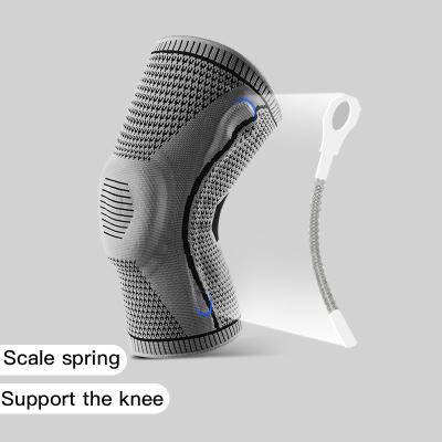 China 2022 New Breathable Knitted Elastic Nylon Knee Support Sleeve Compression Sports Knee Brace With Belt Unisex for sale