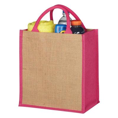 China Durable and Reusable High Quality Natural Jute Fabric Bag Eco-Friendly Reusable Bag for Shopping with Custom Logo Printed for sale