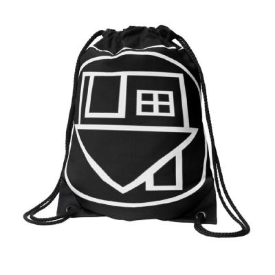 China Custom Drawstring Factory Logo Sports Backpack Black Cotton Drawstring Bag for sale