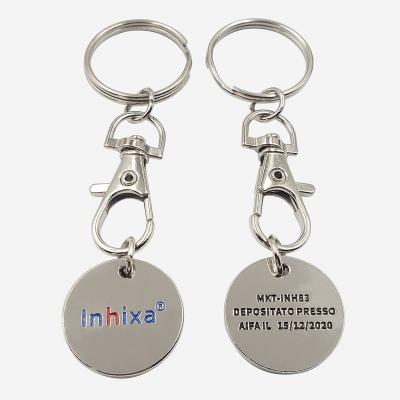 China High Quality Personalized Custom Shopping Enamel Trolley Coins Key Rings for sale