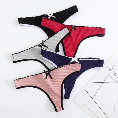 China New anti-static sexy solid waist bow cotton stockings under wear woman sports young girl sexy bikini for sale