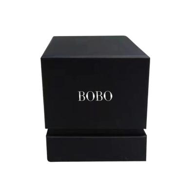 China Recyclable Luxury Premium Gift Glass Bottle Jar Packaging Boxes Logo Printed Fancy Design Rigid Paper Custom Candle Cardboard Black Box for sale