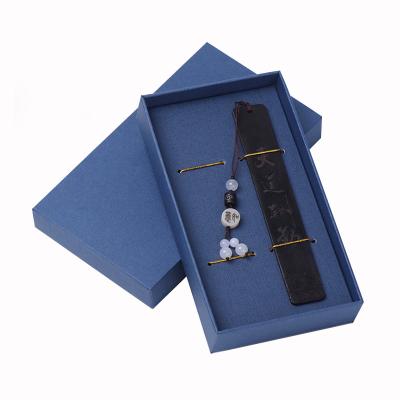 China Custom Recyclable Blue Color Festival Christmas Gift China Supplier Logo Gift Box Paper Cardboard Packaging Box For Pen Notebook Watch for sale