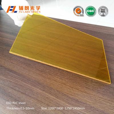 China Lightweight Static Free Plastic Sheet , Yellow Pvc Sheet For Machine Windows for sale