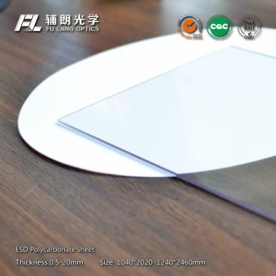 Chine feuille en plastique claire de polycarbonate d'esd de feuille de 20mm pour l'abri d'équipement de cleanroom à vendre