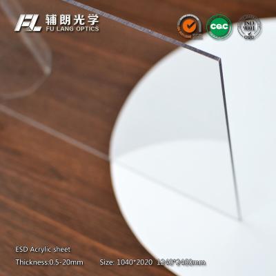 China 10mm Ondoorzichtig Acrylblad, de Ondoorzichtige Acrylcomités 106~108Ω Waarde van de Oppervlakteweerstand Te koop