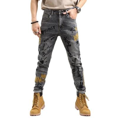 China Breathable Customize Mens Spring Cotton Pants With Embroidered Jeans for sale