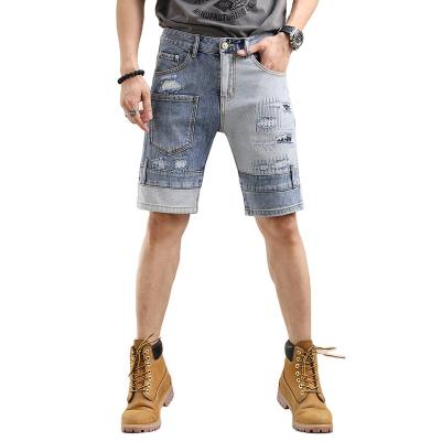 China Breathable Customize Mens Summer Cotton Pants And Medium Patch Jeans With Patched Pockets for sale