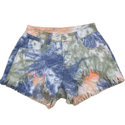 China Summer QUICK DRY casual fashion elastic tie dyed fabric shorts for sale