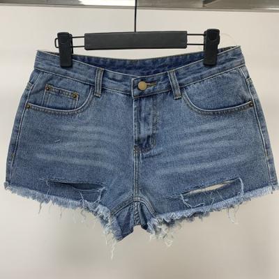 China Hot Selling Fashion QUICK DRY Shorts Women's Summer Non-Elastic Denim Perforated Shorts Slightly Loose for sale