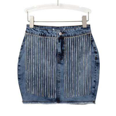 China Breathable Denim Women's Skinny Cotton Polyester Cotton Hip Wrap Skirt Crotch Short Skirt for sale