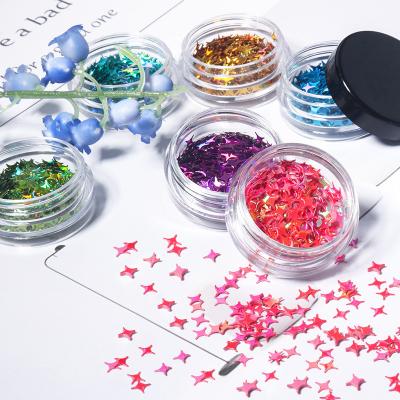 China Fashionable Nail Art Decoration Laser Sequins Quadrangular Star Sequin 12-Color Set for sale