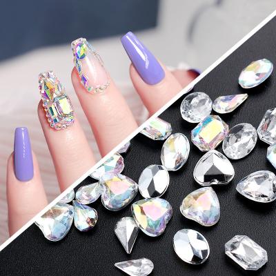 China Fashionable High Quality Colorful Acrylic Special Shaped Jewelry Decoration Set AB Drill 12 Grid Storage Set Nail Art Rhinestones for sale