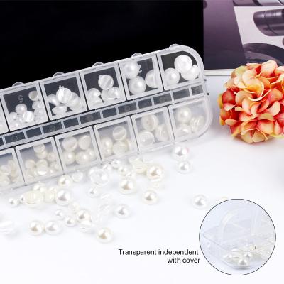 China Easy Apply 12 Grid Concave Nail Bead Storage Box Transparent Plastic Box Divided Small Bead Container for sale