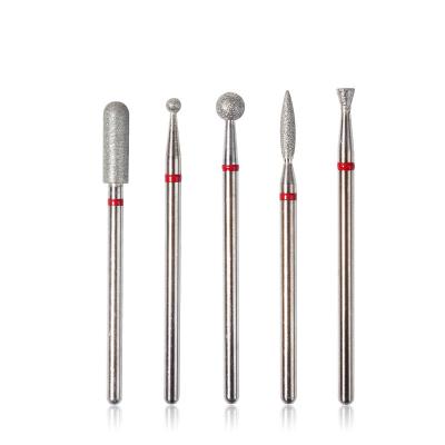 China Rotary Head Grinding Manicure Emery Bit Cuticle Clean Grinder Burs Diamond Nail Drill Bit Nail Art DIY Tool for sale