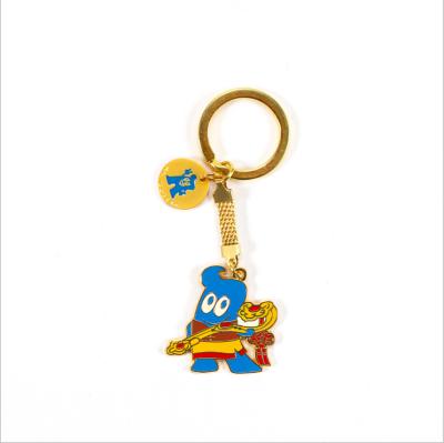 China Promotional Customized Keychain 3D Effect Key Chain Gold Plated Cartoon Metal Key Chain Holder Key Chain Manufacturer for sale