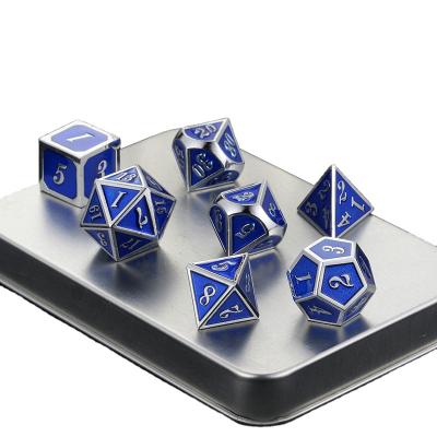 China Various DND Games Promotional Goods Using Adult Games Logo Polyhedral Metal Dice Set Custom for sale