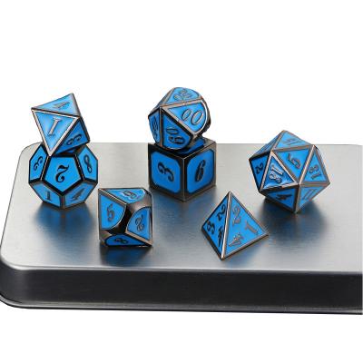 China DND Games Wholesale Game and Part High Quality Logo Colorful Metal Dice Set Custom Made for sale