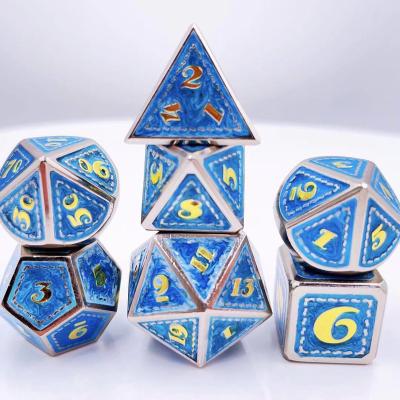 China DND Dragons And Dungeons Metal Zinc Alloy Dice Set RPG Game Dice for sale