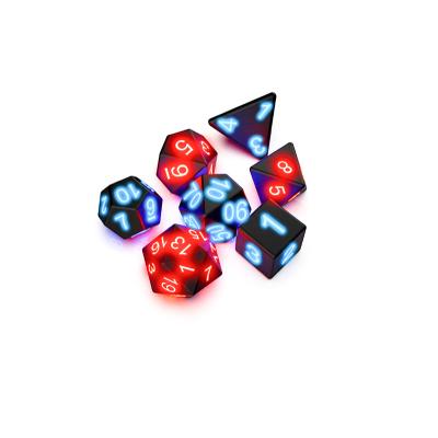 China DND Games Led Flash Dice Resin Dice Custom Luminous Dice Set RPG Board Game New for sale