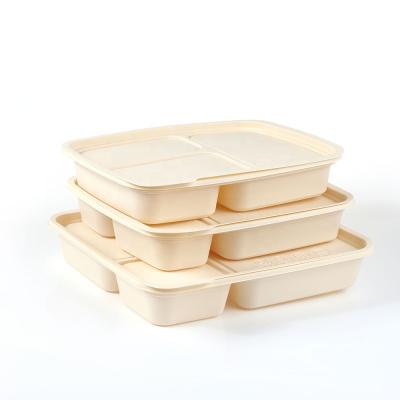 China 5 Compartment Microwavable Food Bowl Microwave Cornstarch Biodegradable Food Container for Takeout for sale