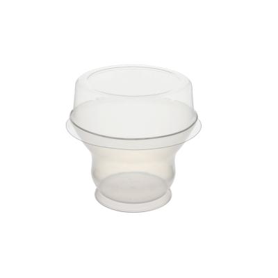 China Single Wall Disposable Transparent Cake Dessert Tiramisu Mousse Party Plastic Cups With Flat Surface Lid for sale