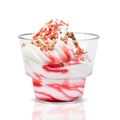 China Food Grade Disposable 5 Ounce PS Clear Plastic Cup For Dessert Mousse Ice Cream for sale