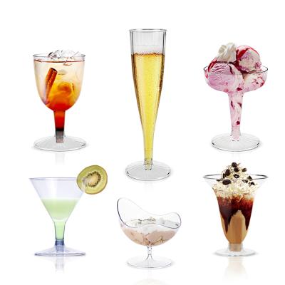 China Factory direct sale custom plastic goblet champagne flutes wine glass cup for wedding for sale