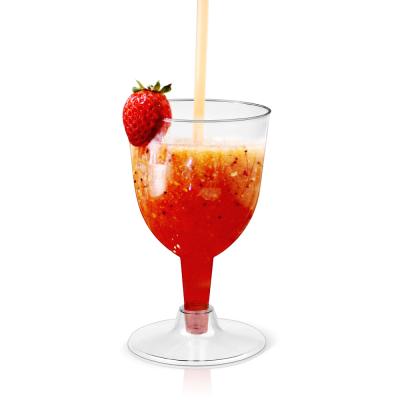 China Food Grade Champagne Flutes 6oz Clear Glass Hard Plastic Disposable Cocktail /Ice /Juice/ Foam Cups for sale