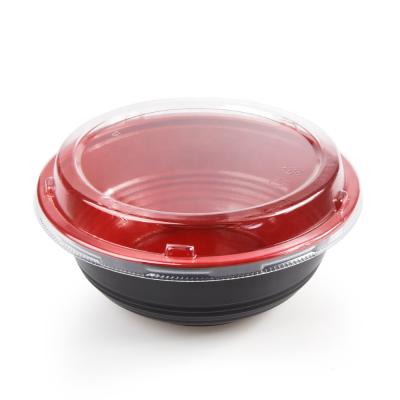 China New products high quality disposable donburi 700ml plastic bowl with lids for sale