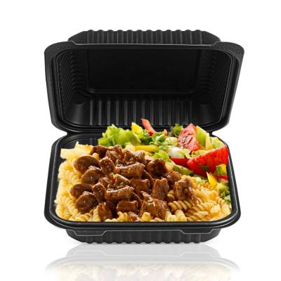 China High Quality Eco - Friendly Biodegradable Cornstarch Black Take Away Plastic Food Container for sale