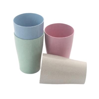 China Wholesale Custom Biodegradable Disposable Plastic Cup Reusable Colorful Logo Travel Tumbler Wheat Straw Cup for sale