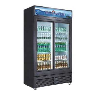 China COMPRESSOR Suiling ETL 2 Upright Sliding Door Showcase Refrigerator/Commercial Refrigerator Beverage Display/Drinks Cooler USA Market LGF-1000S for sale