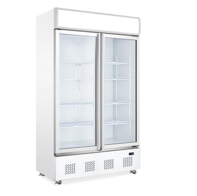 China COMPRESSOR ETL Approval 1000litre Heavey Duty Single Door Showcase Supermarket Beverage Fridge Upright Beverage Cooler LG-1000m2w for sale