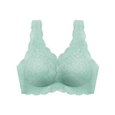 China Factory Wholesale One Piece Lace Elasticity Compression Gathered Women Underwear Bra for sale