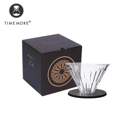 China Timemore Crystal Eye Glass Dripper 02 PC Stand Coffee Dripper Glass Viable Coffee Filter Washable for sale