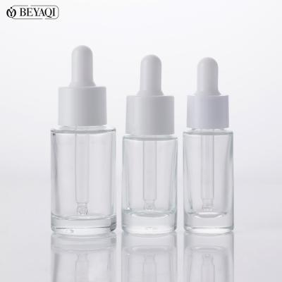 China Luxury Round Recyclable Material Transparent Empty Liquid Dropper Bottle Packaging 10ml 15ml 20ml for sale