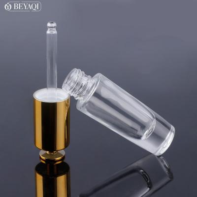 China Gold Material Recyclable Dropper Bottle, Conical Dropper Bottle Cosmetic Packaging Packaging, 15ml Empty Clear Oil Dropper Glass Bottle for sale