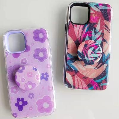 China Shockproof Shockproof Soft TPU Stand Holder Phone Case With Popps Plug For iPhone 11 12 13 Pro Max for sale