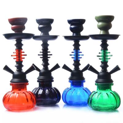 China Hot Sale Black Hookah Shisha Pipes Two Rod Design Glass Iron Shesha Wholesale Hookah for sale