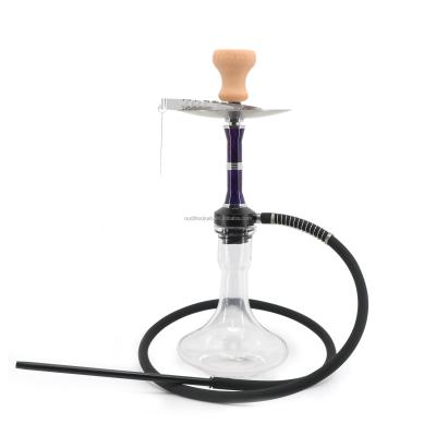 China Home Supply Purple Color Small Shisha In Full Set Aluminum Narguile Hookah Hookah With Silicone Hose for sale