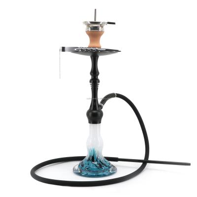 China Factory Wholesale Price Aluminum Small Size Black Color Home Hookah Narguile With Black Silicone Hose for sale