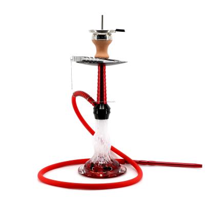 China Hot Selling Arabic Narguile Home Cheapest Shisha Red Color Aluminum Narguile Hookah With Red Color High Quality Vase for sale