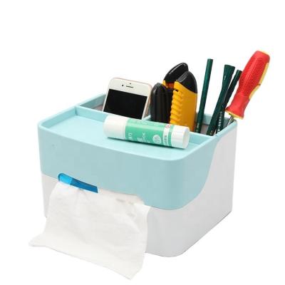 China Wholesale Luxury Living Room Plastic Towel Storage Plastic Tissue Box With Roll Paper Dispenser For Home for sale