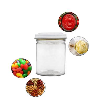 China food & Beverage Packaging Factory Sale Free Sample Round Shape Plastic Pet Food Grade Easy Open Cans And Container 250ml For Candy, Nuts, Sauce, Jams for sale